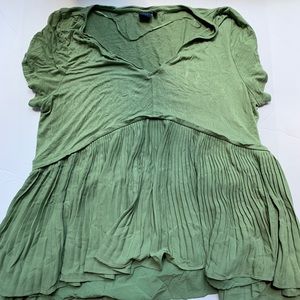 Kaari blue olive green flowy chiffon top